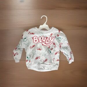 Toddler Boys Girls Bluey Merry Christmas Sweatshirt Size 2T Crewneck Candy Canes